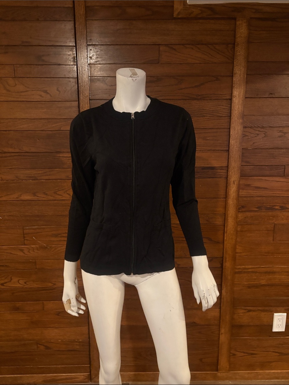 Classic Black Women's Zip Bomber Jacket